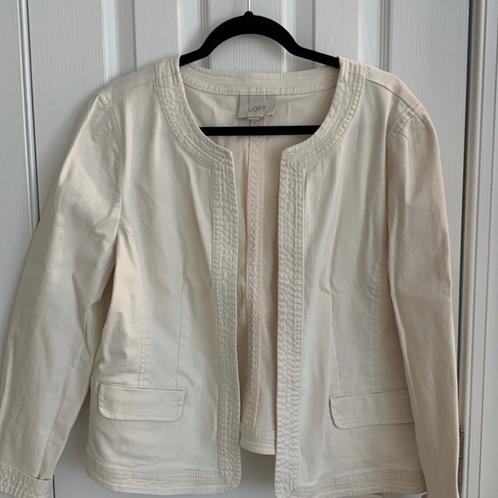 Ann Taylor Loft XL cream denim jacket